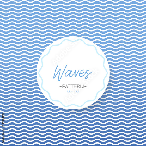 Waves pattern. Water background. Wave sea illustration. Blue background. Vector