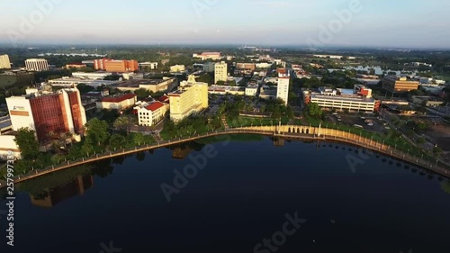 Lakeland cityscape in Florida, aerial photo