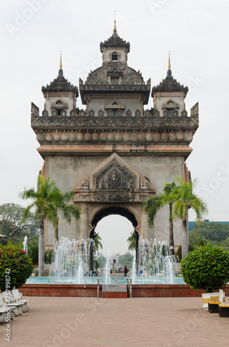 "Patuxai Victory Monument" or "Victory Gate" ("Patuxai" meaning is Gate of Triumph) is The Attractive Landmark of Vientiane City of Laos.
