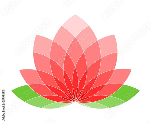 Pink Lotus Flower Icon Symbol