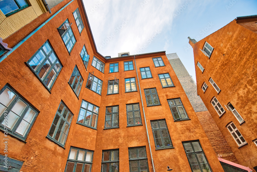 Fototapeta premium Copenhagen, scenic historic old city streets