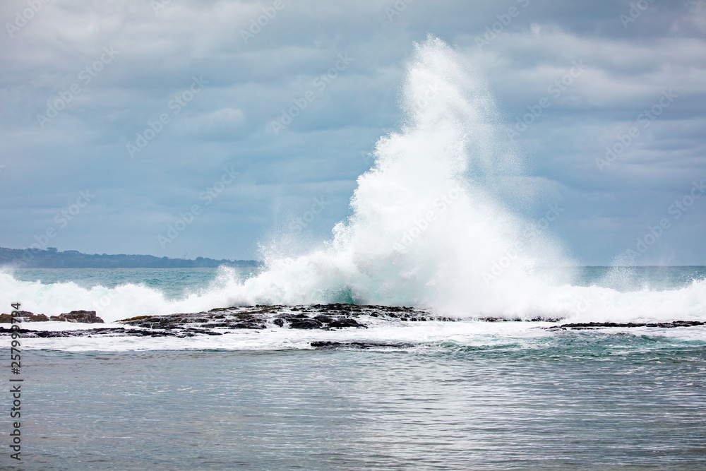 Big waves breaking on the shores of hawaii