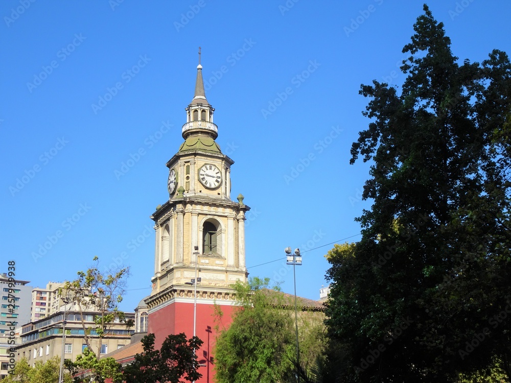 Great clock of the Church San Francisco de Alamedo, in Santiago de Chile