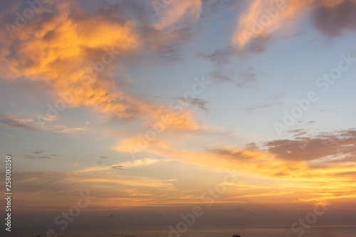 Splendid red clouds in the evening sky