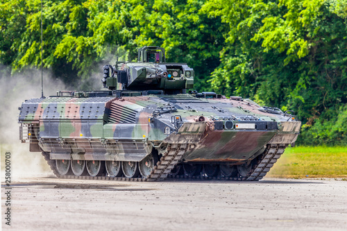 фотографія German infantry fighting vehicle drives on a street