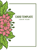 Vector illustration invitation card template design with leaf floral frames isolated backdrop