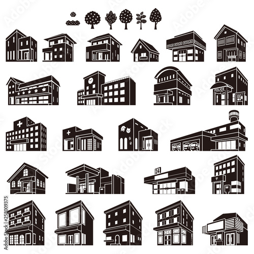 いろいろな建物のイラスト