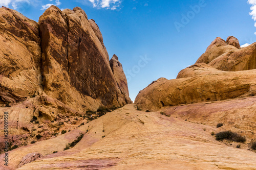 Waves and curves create a beautiful landscape in The Valley of Fire State Park.