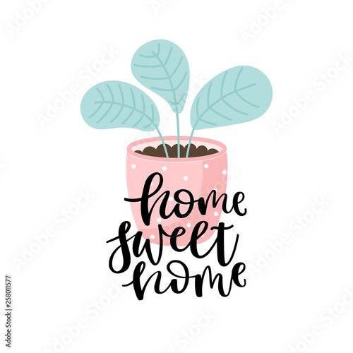 Handdrawn lettering about home