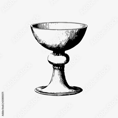 Antique goblet drawing photo