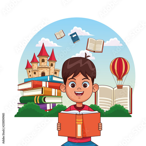 Kids reading fairy tales