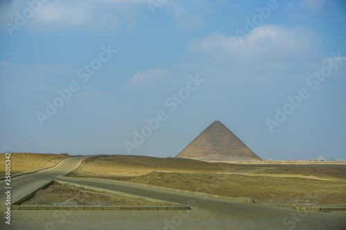 Dahshur  Egypt  View of the Red Pyramid  the third pyramid built by Old Kingdom Pharaoh Sneferu.