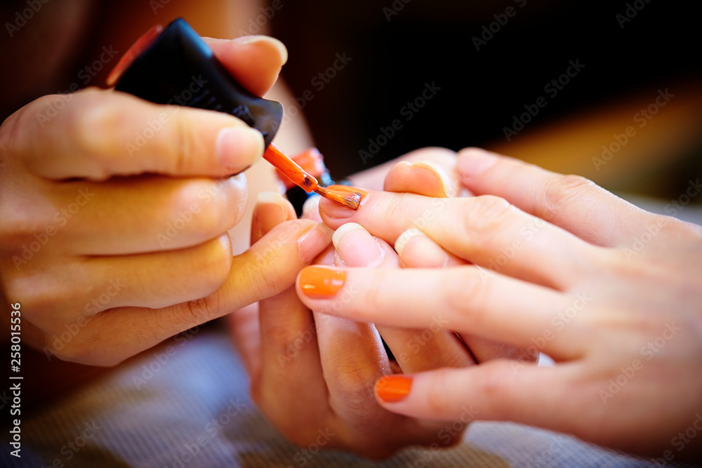 Doing nails at salon Doing nails at salon