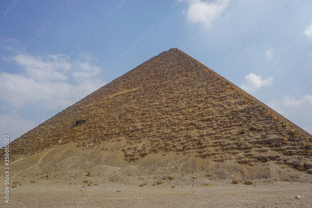 Dahshur, Egypt: The Red Pyramid was the third pyramid built by Old Kingdom Pharaoh Sneferu.