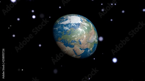 3d half of earth planet © bilge