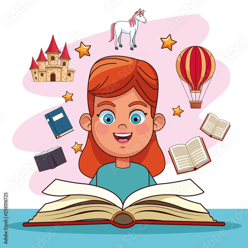 Kids reading fairy tales