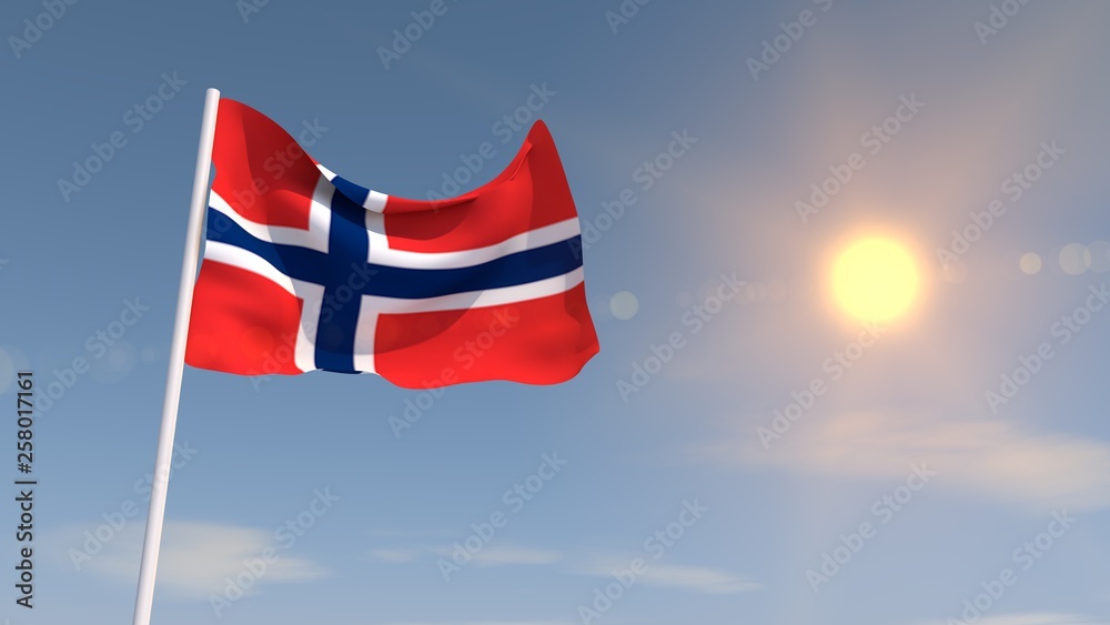3d rendering Norway flag high resolution