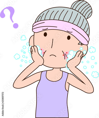 Illustration of a older woman with rough skin