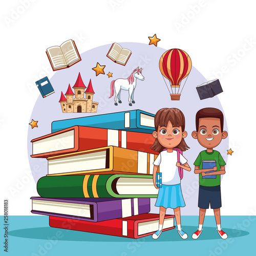Kids reading fairy tales