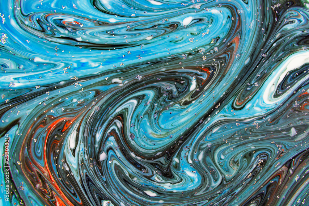 Beautiful abstract painting is a painting technique Ebru .Turkish Ebru style on the water with acrylic paints wring wave.Stylish combination of luxury.Contemporary art marble liquid texture Beautiful abstract painting is a painting technique Ebru .Turkish Ebru style on the water with acrylic paints wring wave.Stylish combination of luxury.Contemporary art marble liquid texture