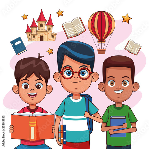 Kids reading fairy tales