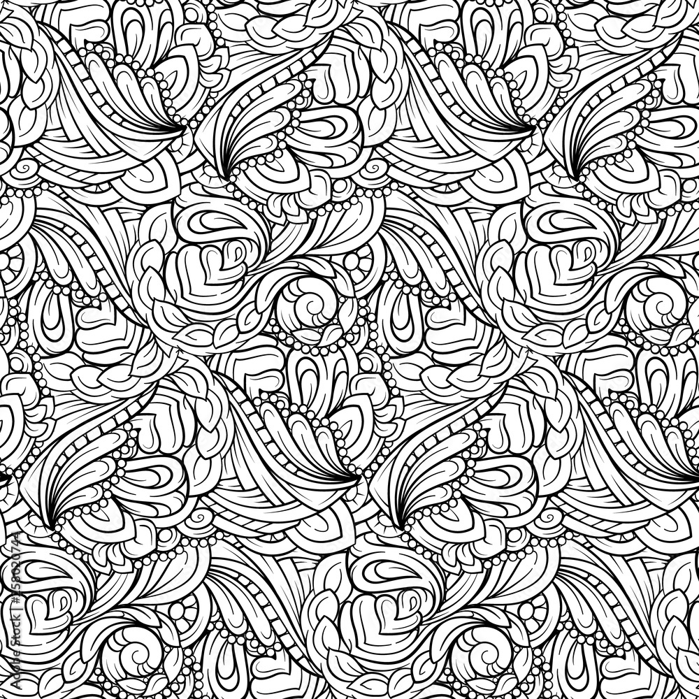Black and white abstract seamless pattern. Black and white abstract seamless pattern.