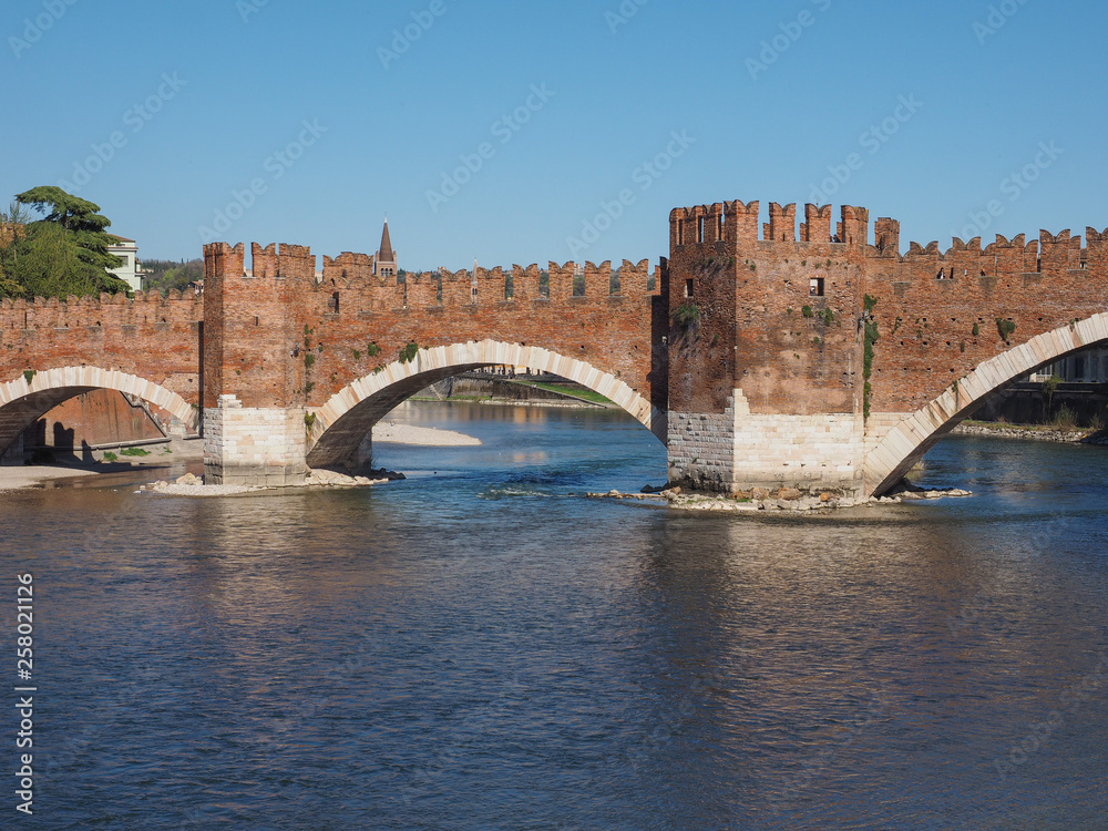 Castelvecchio Bridge aka Scaliger Bridge in Verona Castelvecchio Bridge aka Scaliger Bridge in Verona
