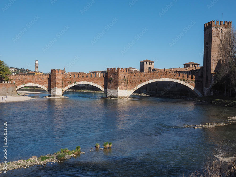 Castelvecchio Bridge aka Scaliger Bridge in Verona