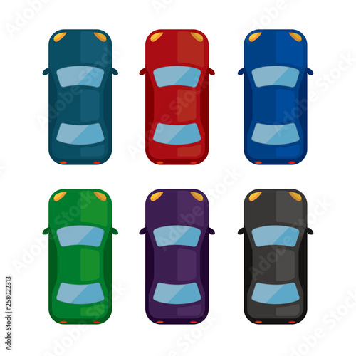 car (view from above) icon set
