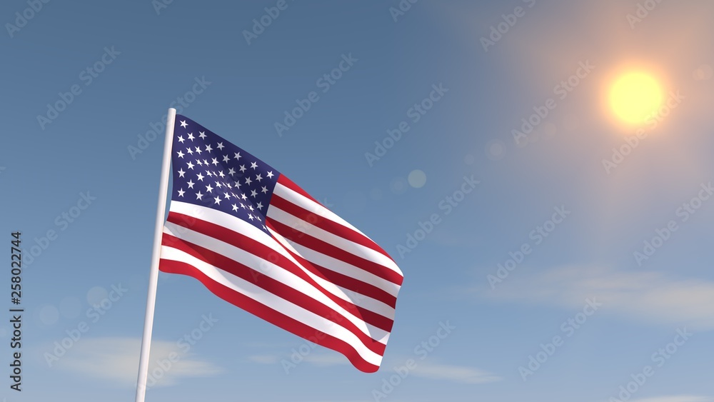 3d rendering USA flag high resolution