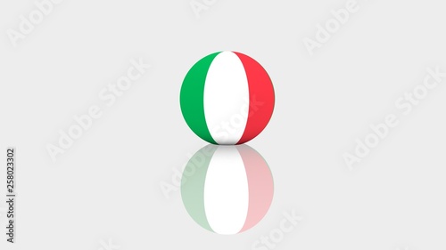 3d rendering sphere İtaly flag