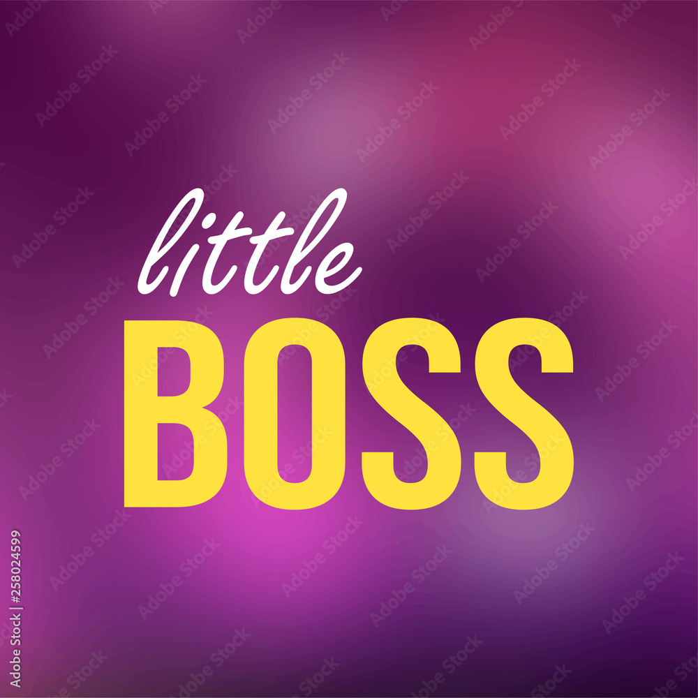 little boss. Life quote with modern background vector