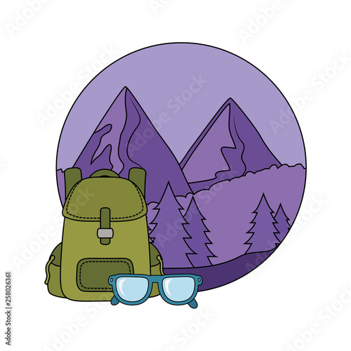 travel bag camping with eye glasses