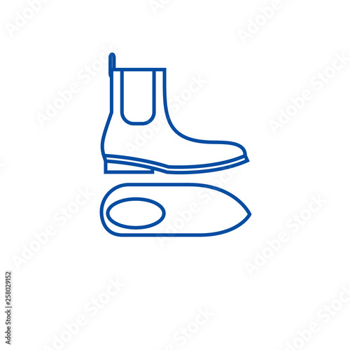 Chelsea boots line concept icon. Chelsea boots flat  vector website sign, outline symbol, illustration.