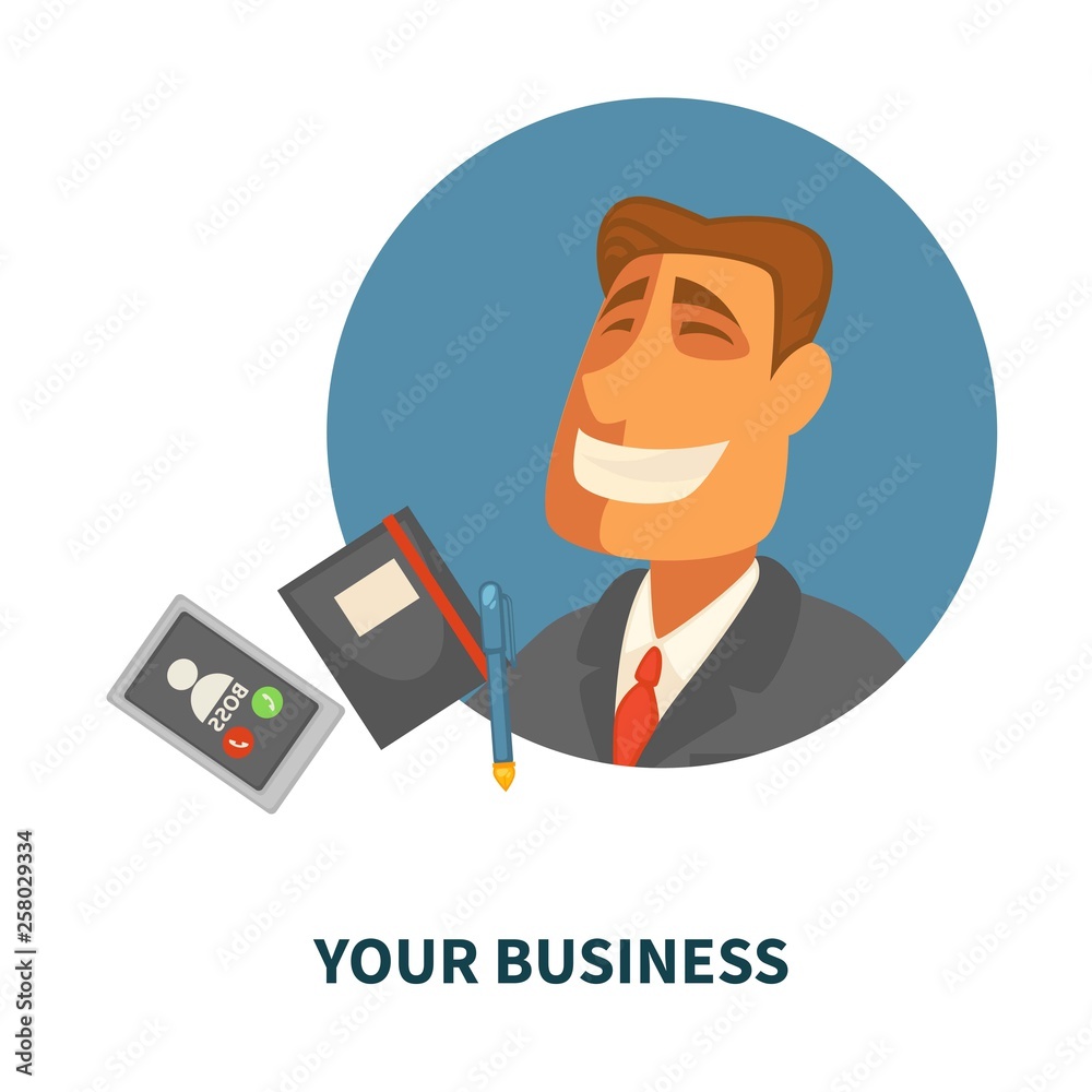 Business finance businessman with organizer and smartphone career