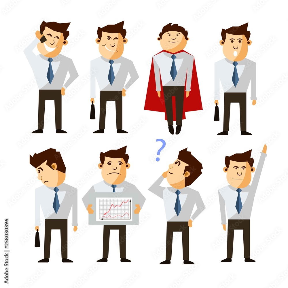 Businessman isolated character telephone and briefcase superhero coat and graphic Businessman isolated character telephone and briefcase superhero coat and graphic