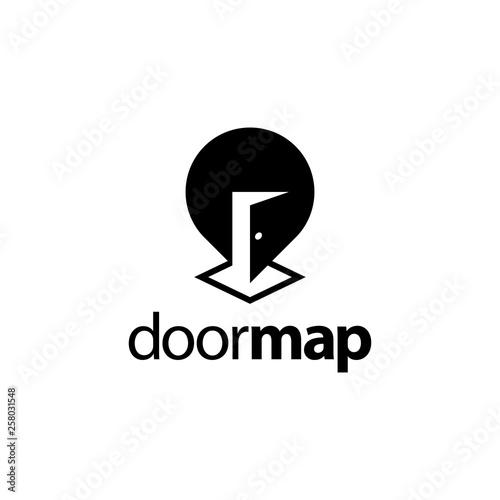 Free Download Combination logo from door and map pin logo design concept - GFXLoad