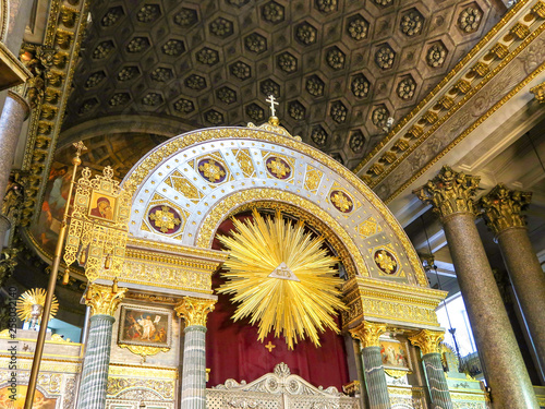 SAINT PETERSBURG, RUSSIA - JULY 27, 2018:  Inreior of Kazan Cathedral photo