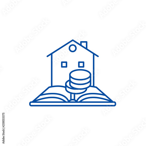 Credit history line concept icon. Credit history flat  vector website sign, outline symbol, illustration.