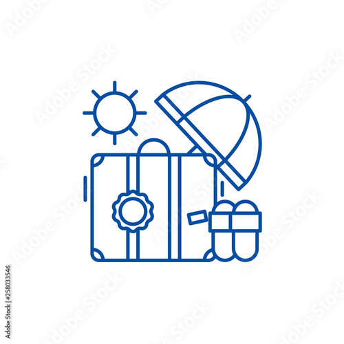 Cruise line concept icon. Cruise flat  vector website sign, outline symbol, illustration.