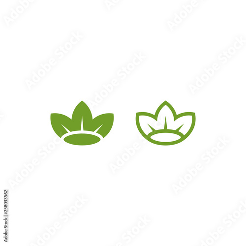 illustration logo from letter M and M with leaf logo design concept