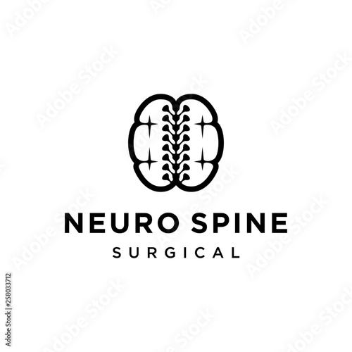neuro spine mind surgical logo design template