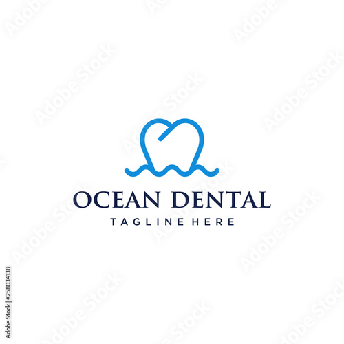 ocean dental logo design concept
