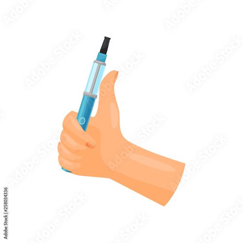 Alternative safe smoking. Vaping time. Vape advertising.