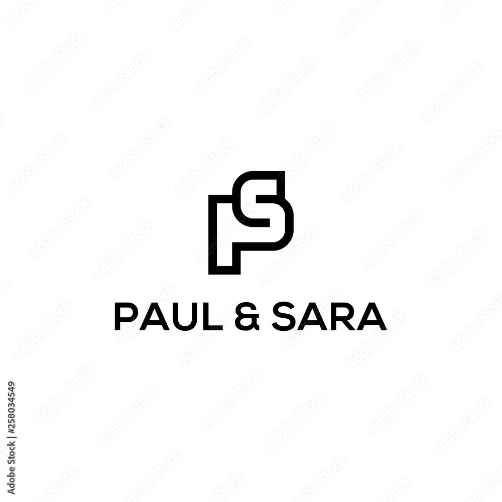 Obraz premium initial P and S logo design concept