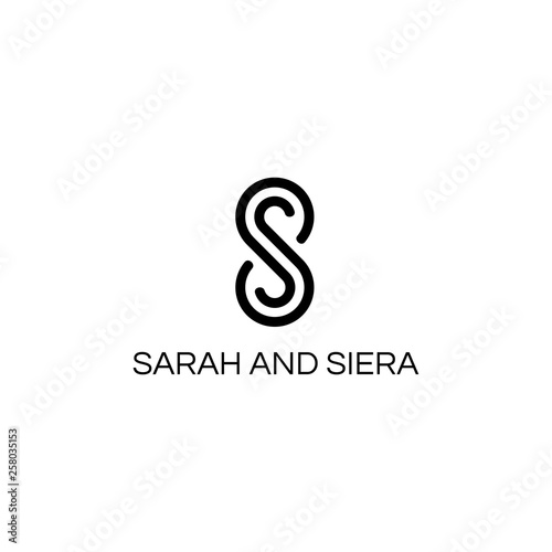 initial letter S or double initial letter S with infinity logo design template