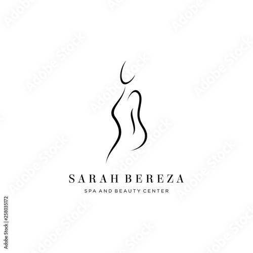 initial letter S and B with body silhouette logo design template