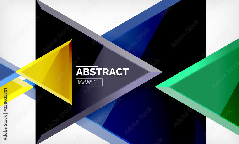 Flying triangles compostion geometric background Flying triangles compostion geometric background