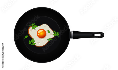 Pan with fried egg