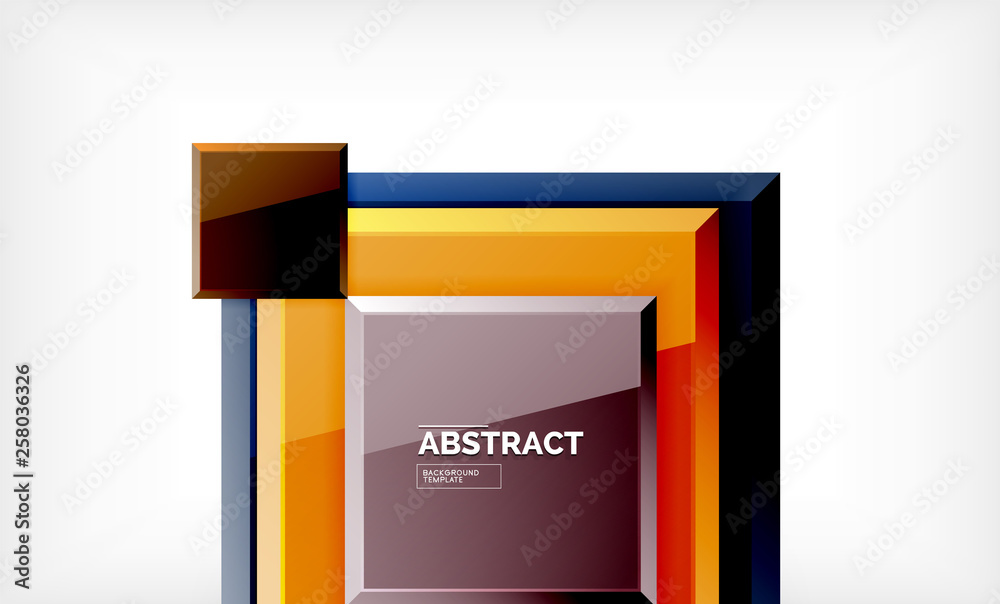 Square abstract background, glossy geometric design
